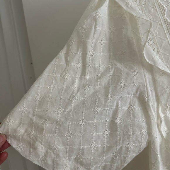 Coach Broderie Anglaise Lace Dress Flutter Sleeves size 8 - Picture 7 of 10